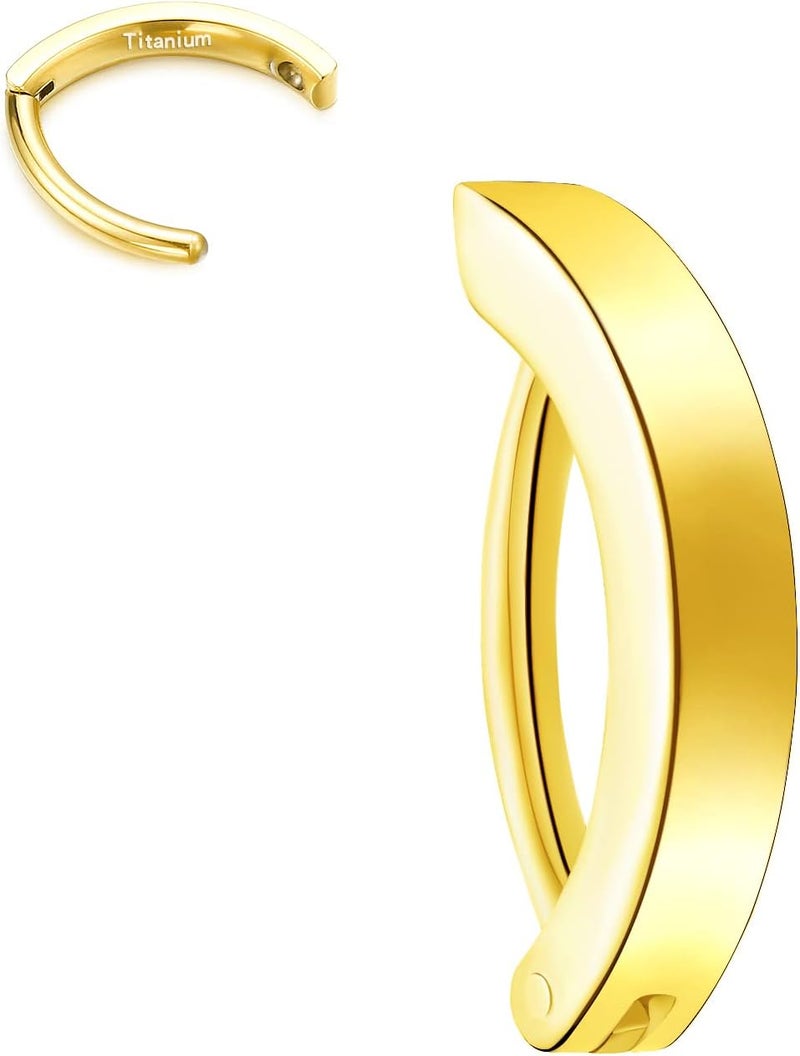 VOJO 14G G23 Titanium Clicker Belly Button Ring,10/12mm Reverse Curved Hoop Navel Barbell Piercing Jewelry - Image 1